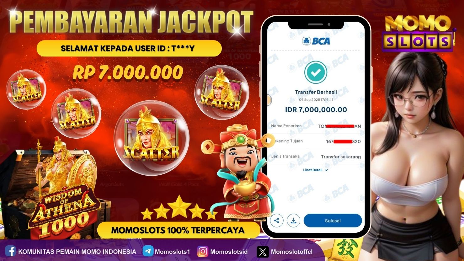 MOMOSLOTS JACKPOT SLOT WISDOM OF ATHENA 1000